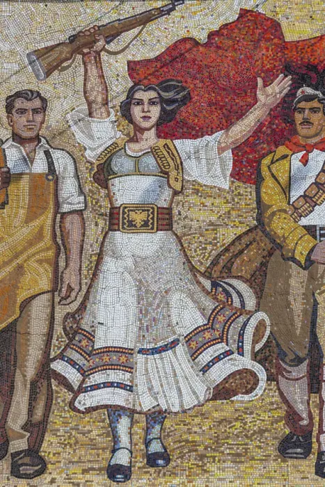 Framed Print : Albania, Tirana, Skanderbeg Square, National Historical Museum, mosaic Framed Print : Albania, Tirana, Skanderbeg Square, National Historical Museum, mosaic