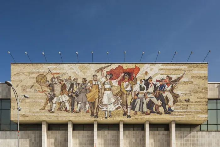 Framed Print : Albania, Tirana, Skanderbeg Square, National Historical Museum, mosaic Framed Print : Albania, Tirana, Skanderbeg Square, National Historical Museum, mosaic