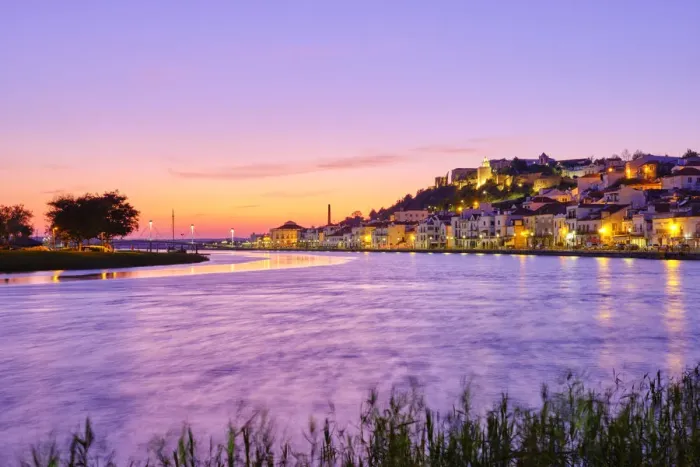 Framed Print : Alcacer do Sal and Sado river at dusk. Alentejo, Portugal Framed Print : Alcacer do Sal and Sado river at dusk. Alentejo, Portugal