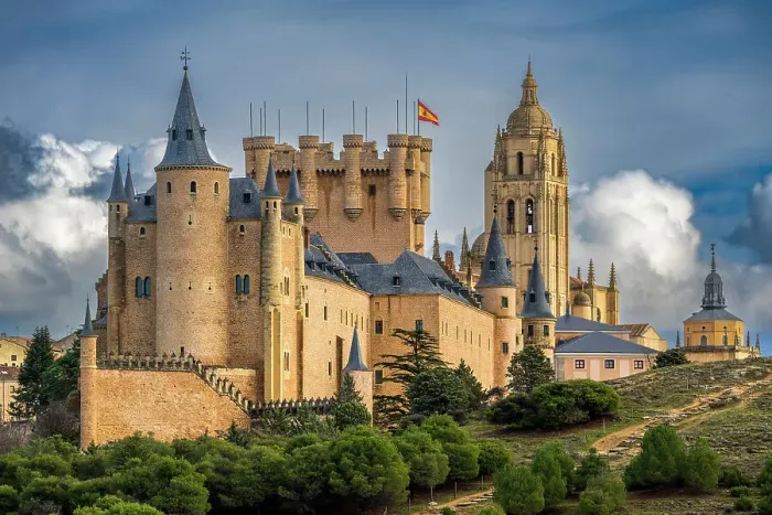 Framed Print : Alcazar medieval castle and Cathedral, Segovia, Castile and Leon, Spain Framed Print : Alcazar medieval castle and Cathedral, Segovia, Castile and Leon, Spain