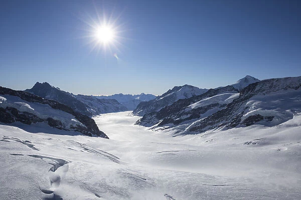 Aletschgletscher, Jungfraujoch, Jungfrau Region, Berner Oberland  /  Valais, Switzerland
