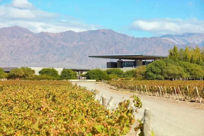 Framed Print : The Alfa Crux winery (former O. Fournier) and vineyards in autumn with the Andes mountains in background, Eugenio Bustos, Valle de Uco, Mendoza, Argentina Framed Print : The Alfa Crux winery (former O. Fournier) and vineyards in autumn with the Andes mountains in background, Eugenio Bustos, Valle de Uco, Mendoza, Argentina