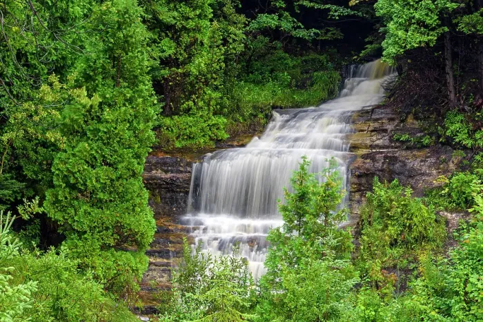 Framed Print : Alger Falls in autumn, Alger County, Munising, Michigan, USA Framed Print : Alger Falls in autumn, Alger County, Munising, Michigan, USA