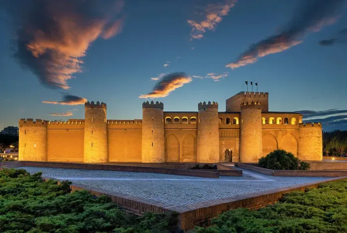 Framed Print : Aljaferia Palace at Dusk, Zaragoza, Aragon, Spain Framed Print : Aljaferia Palace at Dusk, Zaragoza, Aragon, Spain