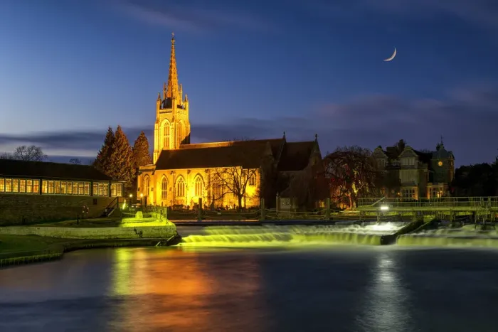 Framed Print : All Saints Church at Night, Marlow, Buckinghamshire, England