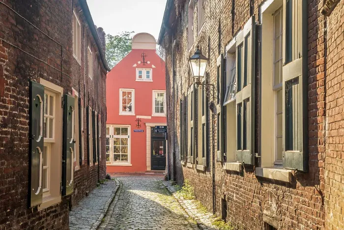 Framed Print : Alley in the old town, Leer, East Frisia, Lower Saxony, Germany Framed Print : Alley in the old town, Leer, East Frisia, Lower Saxony, Germany