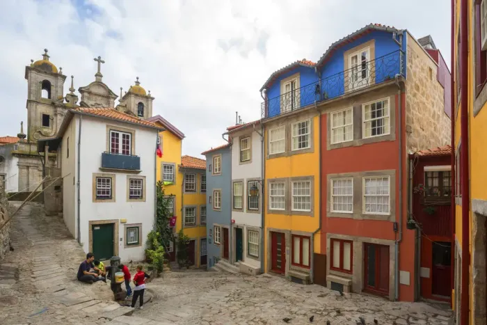 Framed Print : Alleys at Ribeira, Porto, Portugal