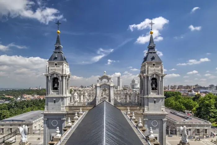 Framed Print : Almudena Cathedral and city skyline, Madrid, Community of Madrid, Spain Framed Print : Almudena Cathedral and city skyline, Madrid, Community of Madrid, Spain
