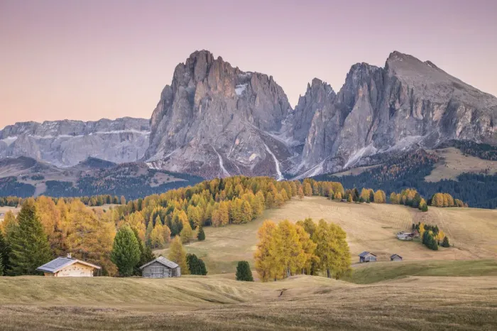 Framed Print : Alpe di Siusi with Mount Sassolungo and Mount Sassopiatto on yhe background, South tyrol Framed Print : Alpe di Siusi with Mount Sassolungo and Mount Sassopiatto on yhe background, South tyrol