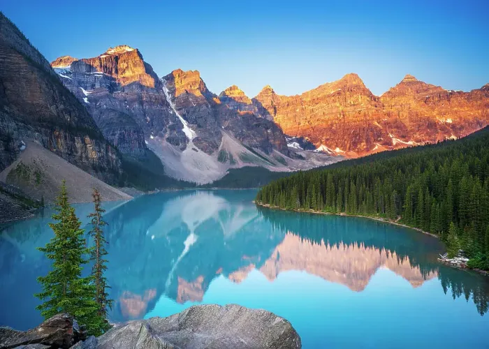 Framed Print : Alpenglow, Moraine Lake during summer in Banff National Park, Canadian Rockies, Alberta, Canada. Banff National Park, Alberta, Canada Framed Print : Alpenglow, Moraine Lake during summer in Banff National Park, Canadian Rockies, Alberta, Canada. Banff National Park, Alberta, Canada
