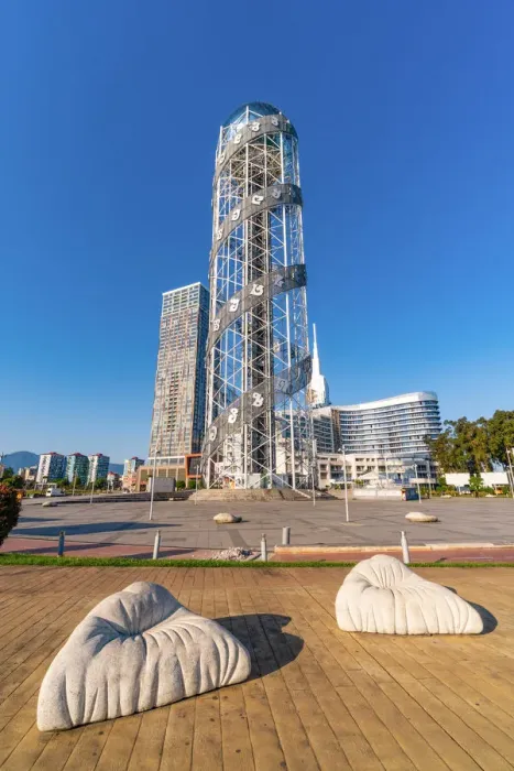Framed Print : The alphabet tower, exemple of modern architecture in Batumi, Agiara region, Georgia