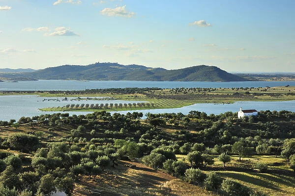 Alqueva dam, the largest artificial lake in Western Europe. Alentejo, Portugal