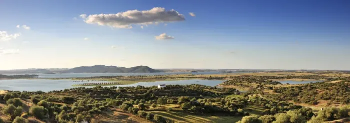 Framed Print : Alqueva dam, the largest artificial lake in Western Europe. Alentejo, Portugal Framed Print : Alqueva dam, the largest artificial lake in Western Europe. Alentejo, Portugal