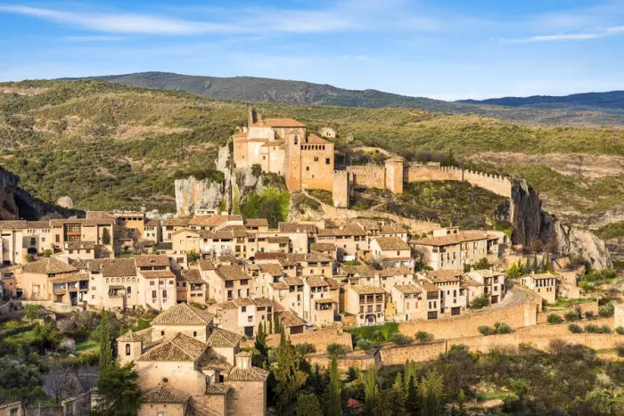 Framed Print : Alquezar village at sunset. Alquezar, Huesca, Spain Framed Print : Alquezar village at sunset. Alquezar, Huesca, Spain