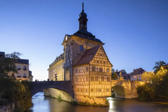 Framed Print : Altes Rathaus (Old Town Hall) at dusk, Bamberg (UNESCO World Heritage Site), Bavaria Framed Print : Altes Rathaus (Old Town Hall) at dusk, Bamberg (UNESCO World Heritage Site), Bavaria