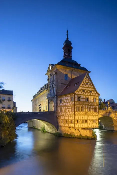 Framed Print : Altes Rathaus (Old Town Hall) at dusk, Bamberg (UNESCO World Heritage Site), Bavaria Framed Print : Altes Rathaus (Old Town Hall) at dusk, Bamberg (UNESCO World Heritage Site), Bavaria
