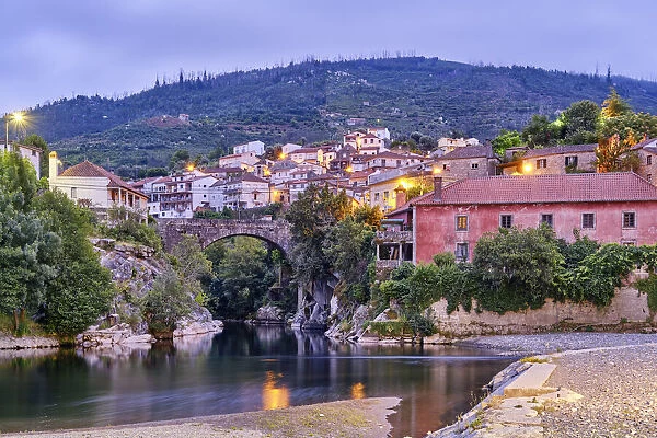 The Alva river passing through Avo village, a 1000 years old community. Portugal