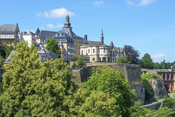 Alzette valley with Eglise St. Michel, Luxembourg
