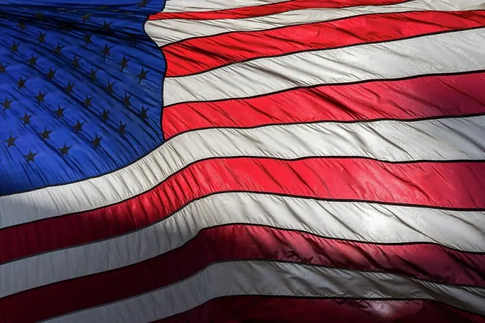 Framed Print : American flag, New York, United States of America