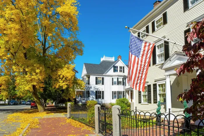 Framed Print : American Flag outside home, Newburyport, Massachusetts, USA Framed Print : American Flag outside home, Newburyport, Massachusetts, USA