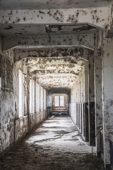 Framed Print : Americas, Central America, Nicaragua, Granada, a corridor in an abandoned school Framed Print : Americas, Central America, Nicaragua, Granada, a corridor in an abandoned school