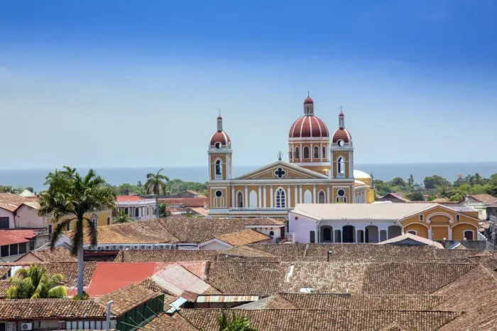 Framed Print : Americas, Central America, Nicaragua, Granada, view of the skyline showing