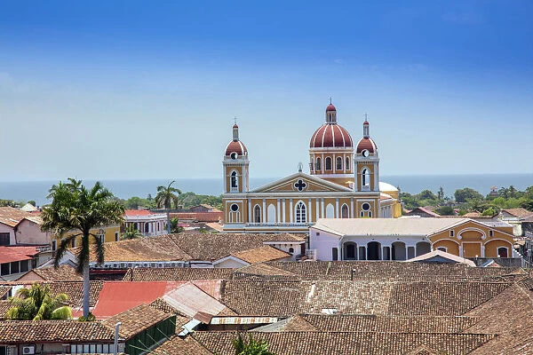 Americas, Central America, Nicaragua, Granada, view of the skyline showing