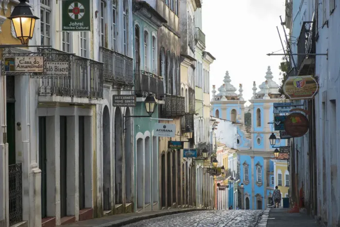 Framed Print : Americas, South America, Brazil, Bahia, Salvador, view into the Pelourinho Framed Print : Americas, South America, Brazil, Bahia, Salvador, view into the Pelourinho