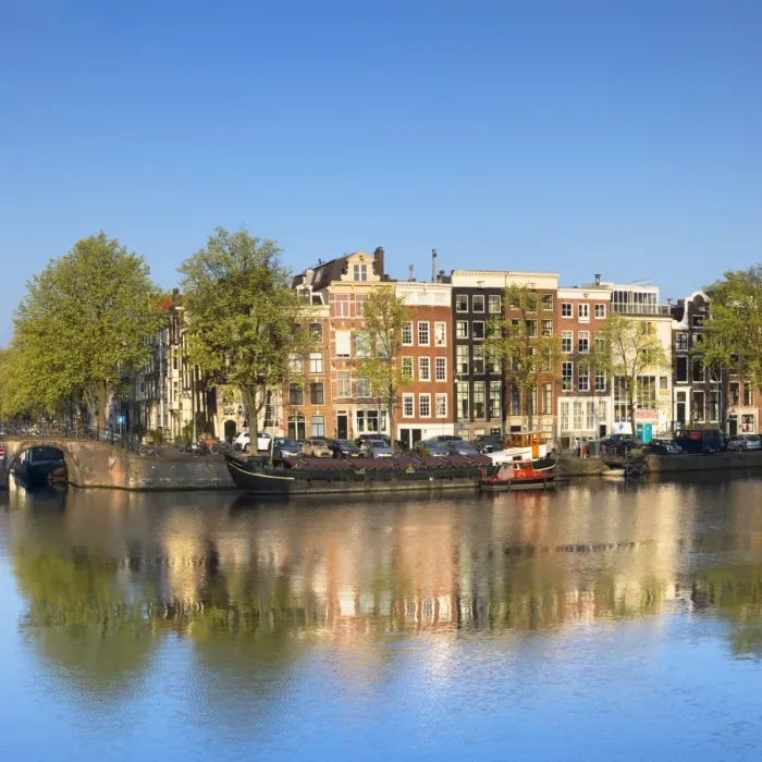 Framed Print : Amstel River, Amsterdam, Netherlands Framed Print : Amstel River, Amsterdam, Netherlands