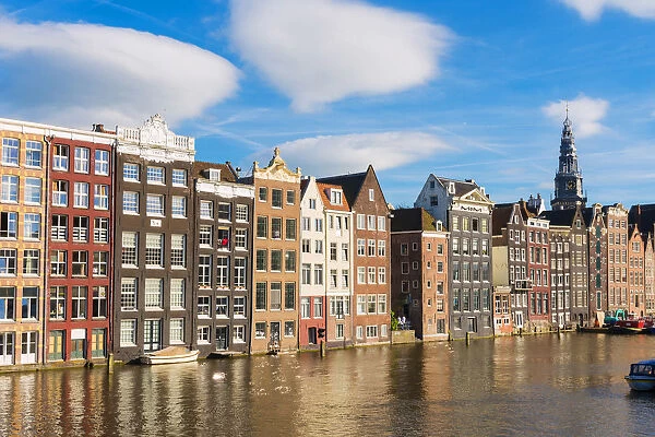 Amsterdam, Holland, Houses on the Damrak