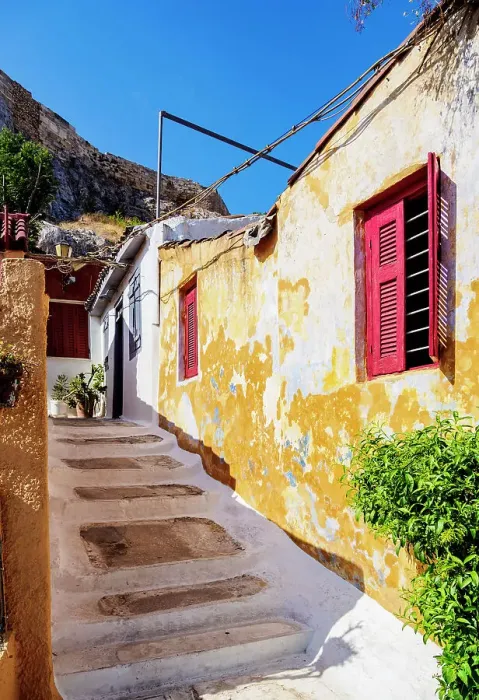 Framed Print : Anafiotika Neighborhood, Athens, Attica, Greece