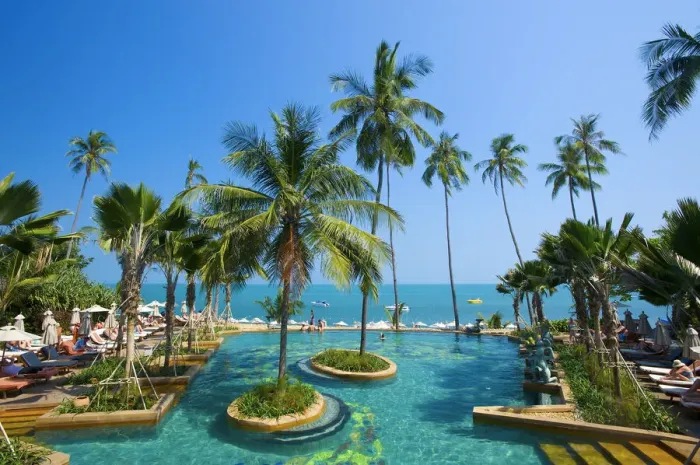 Framed Print : Anantara Hotel at Mae Nam Beach, Ko Samui Island, Thailand