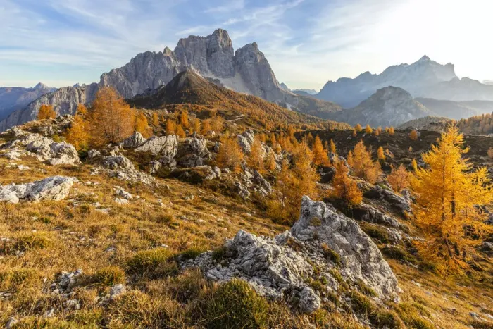 Framed Print : ancestral landscape at the Prendera mountain pasture, in the background the north face of Framed Print : ancestral landscape at the Prendera mountain pasture, in the background the north face of