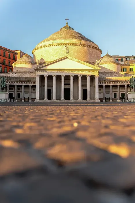 Framed Print : Ancient Basilica di San Francesco di Paola at sunrise, Piazza del Plebiscito, Naples, Italy Framed Print : Ancient Basilica di San Francesco di Paola at sunrise, Piazza del Plebiscito, Naples, Italy