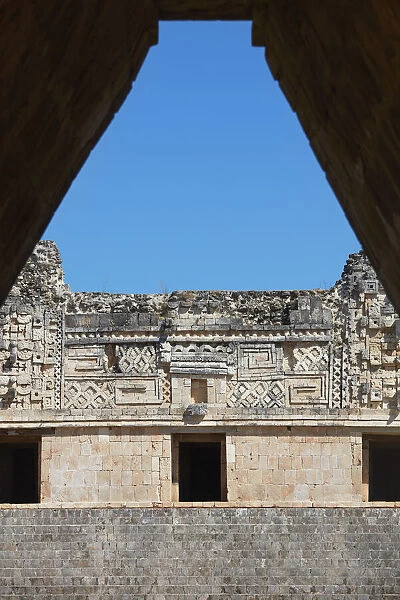 The ancient Mayan town of Uxmal, Yucatan, Mexico. The ruins of Uxmal have been declared a UNESCO World Heritage Site in 1996