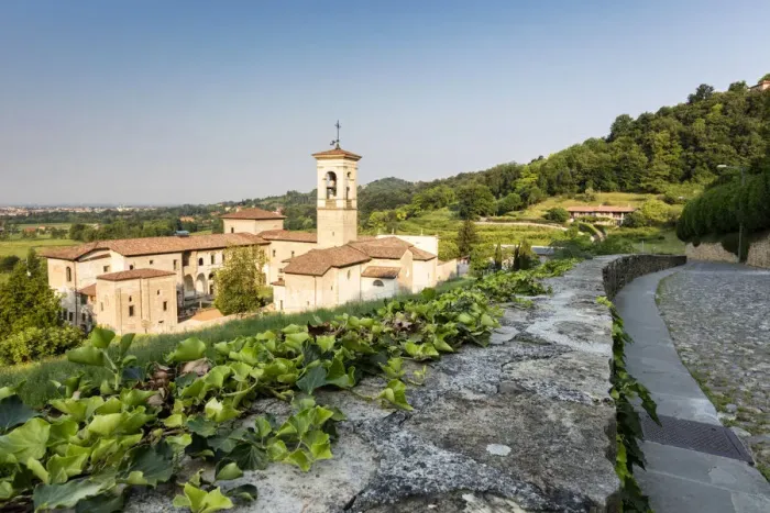 Framed Print : The ancient monastery of Astino surrounded by green hills, Longuelo, Province of Bergamo Framed Print : The ancient monastery of Astino surrounded by green hills, Longuelo, Province of Bergamo