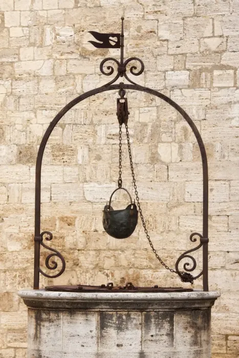 Framed Print : Ancient well outside the Church of Santi Quirico e Giulitta, San Quirico d Orcia Framed Print : Ancient well outside the Church of Santi Quirico e Giulitta, San Quirico d Orcia