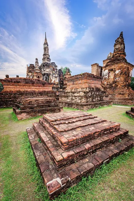 Framed Print : Ancient Wat Mahathat buddhist temple, Sukhothai Historical Park, Sukhothai, Thailand Framed Print : Ancient Wat Mahathat buddhist temple, Sukhothai Historical Park, Sukhothai, Thailand