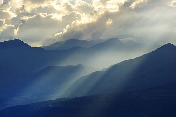 Andes mountains behind the Colonial Town of Barichara, Colombia, South America