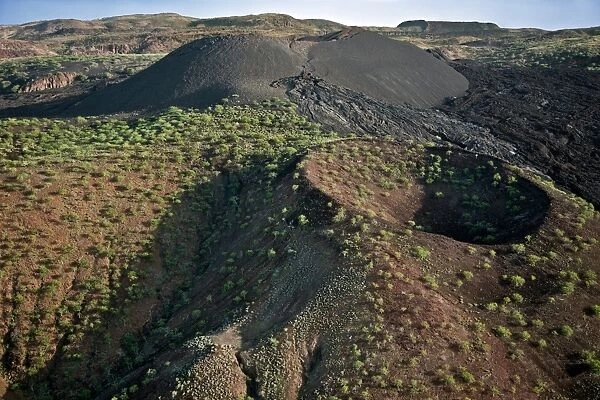 Andrews volcano is one of the numerous volcanic craters dotting the volcanic ridge, known as The Barrier, that separated the Suguta Valley from Lake Turkana several million years ago. The last eruption from a side vent took place just over 100 yea
