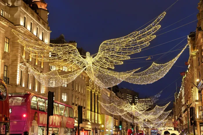 Framed Print : The Angel on Regent Street, at Christmas, West End, London, England, UK Framed Print : The Angel on Regent Street, at Christmas, West End, London, England, UK