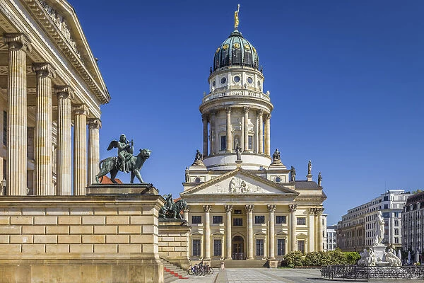 Angel statue at Berlin Concert Hall and French Cathedral, Gendarmenmarkt, Berlin, Germany