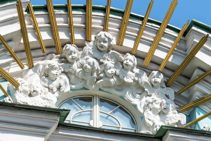 Framed Print : Angels exterior decoration of the Saint Nicholas Naval Cathedral (Nikolskiy Morskoy Sobor) Saint Petersburg, Russia Framed Print : Angels exterior decoration of the Saint Nicholas Naval Cathedral (Nikolskiy Morskoy Sobor) Saint Petersburg, Russia