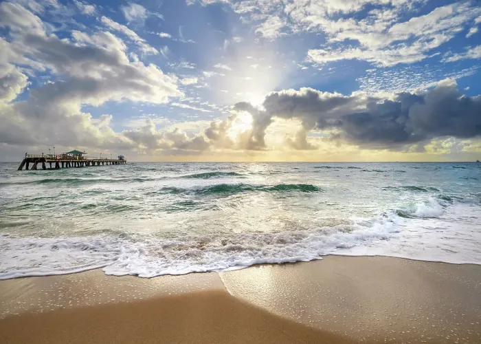 Framed Print : Anglers Fishing Pier, Sunrise Fort Lauderdale, Miami Lauderdale by the Sea, Florida, USA Framed Print : Anglers Fishing Pier, Sunrise Fort Lauderdale, Miami Lauderdale by the Sea, Florida, USA