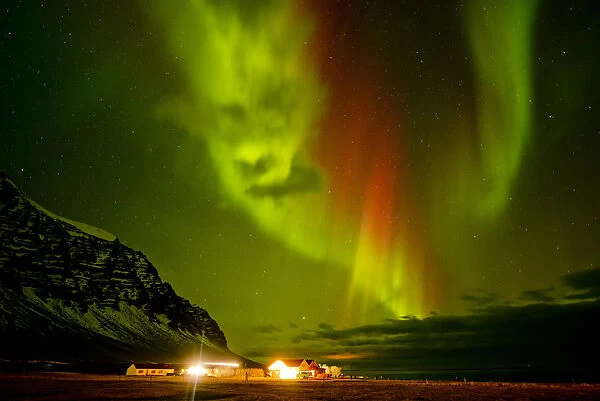 Angry Aurora Face, Hali, Iceland