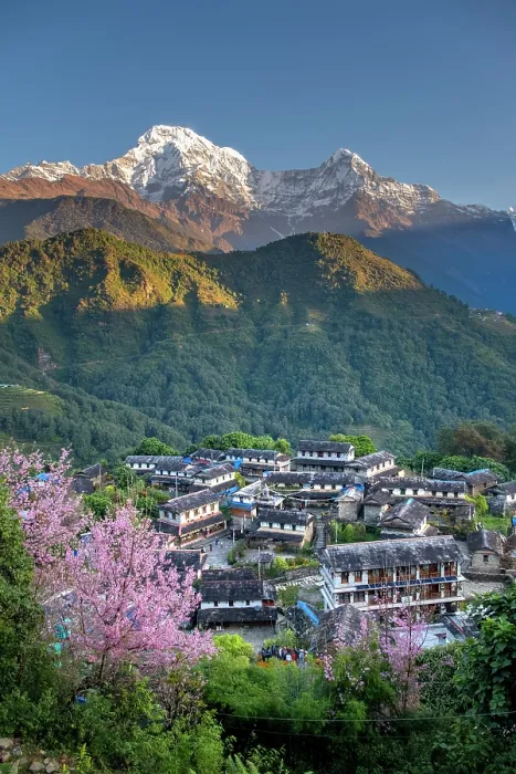 Framed Print : Annapurna South and Ghandruk village, Annapurna Region, Gandaki Province, Nepal Framed Print : Annapurna South and Ghandruk village, Annapurna Region, Gandaki Province, Nepal