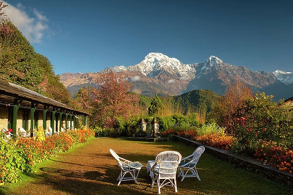 Annapurna South from Trekking Lodge, Ghandruk, Nepal, Asia