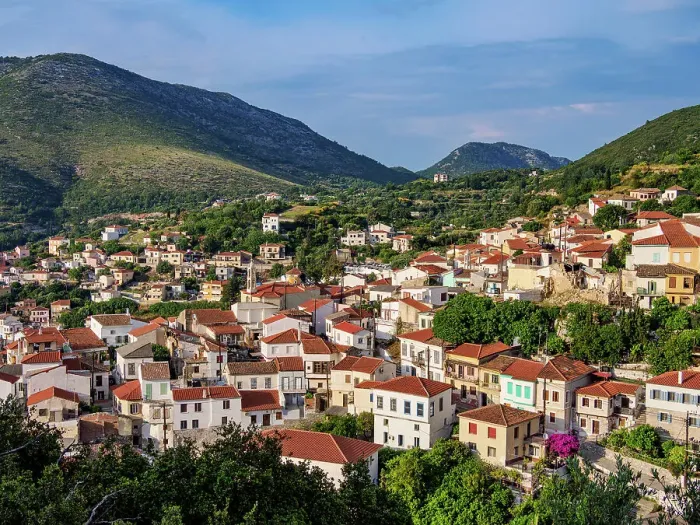 Framed Print : Ano Vathy, elevated view, Samos Town, Samos Island, North Aegean, Greece Framed Print : Ano Vathy, elevated view, Samos Town, Samos Island, North Aegean, Greece