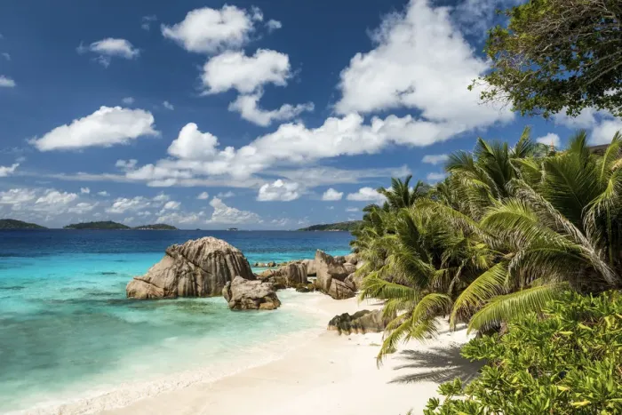 Framed Print : Anse Patate Beach, La Digue, Seychelles
