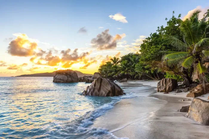 Framed Print : Anse Patates, La Digue, Seychelles, Africa